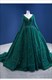 V-Neck Ball Gown Prom Dresses With Long Sleeves