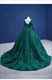 V-Neck Ball Gown Prom Dresses With Long Sleeves