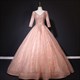 V-Ausschnitt Ballkleid Prom Dress mit Perlen und Spitzenapplikationen und Ärmeln