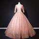 V-Ausschnitt Ballkleid Prom Dress mit Perlen und Spitzenapplikationen und Ärmeln