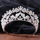Baroque Leaf Rhinestone Princess Bridal Tiara