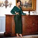 Sequin V-Neck Long Sleeves Split Back Evening Dresses
