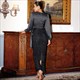 Sequin V-Neck Long Sleeves Split Back Evening Dresses