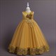 Vintage Lace Embellished Princess Flower Girl Dress With Flowers