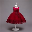 Robes de fillette d'honneur princesse d'anniversaire ornées de dentelle