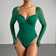 Sweetheart Long Sleeves Bodysuit Top Leotard