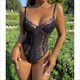 Sweetheart Spaghetti Strap Lace Bodysuit Leotard