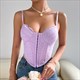 Spaghetti Strap Sweetheart Lace Embellished Bustier Top