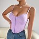 Spaghetti Strap Sweetheart Lace Embellished Bustier Top