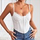 Spaghetti Strap Sweetheart Lace Embellished Bustier Top