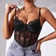 Spaghetti Strap Lace Embellished Bustier Corset Crop Tops