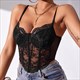 Spaghetti Strap Lace Embellished Bustier Corset Crop Tops