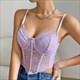 Spaghetti Strap Lace Embellished Bustier Corset Crop Tops