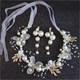 Legierungs-Haarreif-Mit-Perlen-Ohrringen-Set-Blumen-Haarband