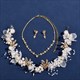 Handmade Pearl Headband Necklace Earring Set