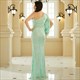Sheath Sequin Split Front Prom Dress With One Long Sleeve