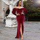 Ruched Sheath Prom Dress With Long Sleeve And Split Front