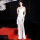 Off The Shoulder Split Front Prom Dress With Cascading Ruffles