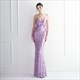 Sequin Spaghetti Strap Mermaid V-Neck Prom Dress