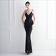 Sequin Spaghetti Strap Mermaid V-Neck Prom Dress