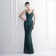 Sequin Spaghetti Strap Mermaid V-Neck Prom Dress