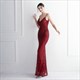 Sequin Spaghetti Strap Mermaid V-Neck Prom Dress