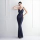 Sequin Spaghetti Strap Mermaid V-Neck Prom Dress