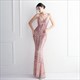 Sequin Spaghetti Strap Mermaid V-Neck Prom Dress