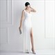 Sequin Sheath Split Front V-Neck Prom Dresses With Beading