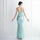 Sequin V-Neck Backless Long Prom Dress With Beading