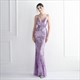 Sequin V-Neck Backless Long Prom Dress With Beading