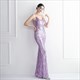 Sequin V-Neck Backless Long Prom Dress With Beading