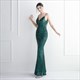 Sequin V-Neck Backless Long Prom Dress With Beading