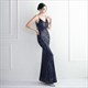 Sequin V-Neck Backless Long Prom Dress With Beading