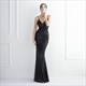 Sequin V-Neck Backless Long Prom Dress With Beading
