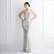 Sequin V-Neck Backless Long Prom Dress With Beading