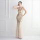 One Shoulder Sheath Sequin Prom Dress With Beading