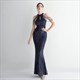 High Neck Sleeveless Keyhole Mermaid Sequin Prom Dresses