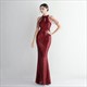 High Neck Sleeveless Keyhole Mermaid Sequin Prom Dresses