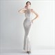 High Neck Sleeveless Keyhole Mermaid Sequin Prom Dresses