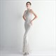 High Neck Sleeveless Keyhole Mermaid Sequin Prom Dresses