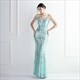 V-Neck Spaghetti Strap Sequin Backless Prom Dress