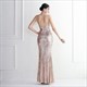 V-Neck Spaghetti Strap Sequin Backless Prom Dress