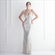 V-Neck Spaghetti Strap Sequin Backless Prom Dress