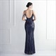 V-Neck Spaghetti Strap Sequin Backless Prom Dress