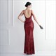 V-Neck Spaghetti Strap Sequin Backless Prom Dress