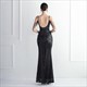 V-Neck Spaghetti Strap Sequin Backless Prom Dress