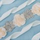 Rhinestone Wedding Sash Belt With Flower Embellished