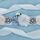 Rhinestone Wedding Sash Belt With Flower Embellished