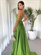 A-Line Spaghetti Strap Prom Dress With Corset Back